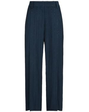 Brunello Cucinelli Chalkstripe Slouchy Trousers - Blue