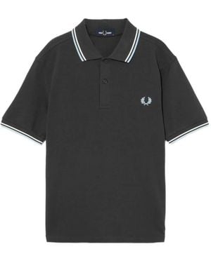 Fred Perry Embroidered Short-Sleeve Polo Shirt - Black