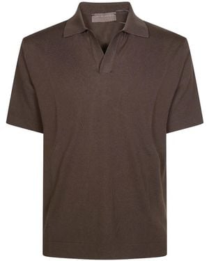 FILIPPO DE LAURENTIIS V-Neck Short-Sleeve T-Shirt - Brown