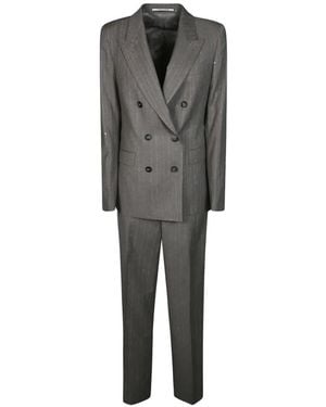 Tagliatore Cutter Sequin-Embellished Pinstripe Suit - Gray