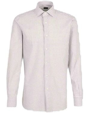 ZEGNA Chemise À Carreaux - White