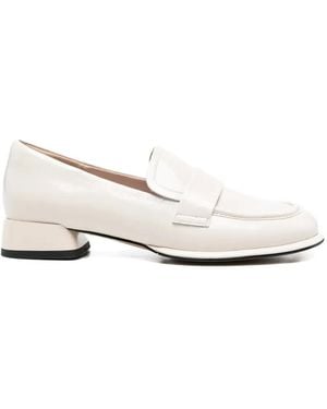 SERGIO MORETTI FIRENZE Patent-Finish Loafers - White
