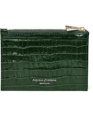 Aspinal of London Crocodile-effect Cardholder - Green