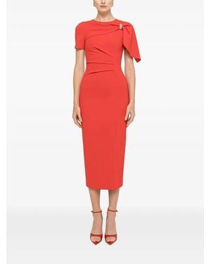 Nissa Vestido Midi Ajustado - Rojo