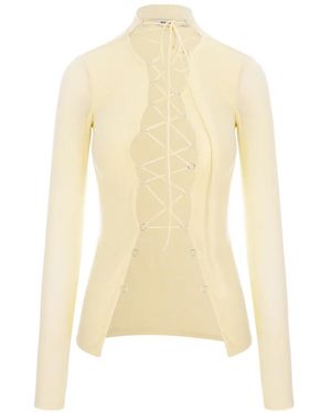 MANURI Jamie Lace-Up Top - White