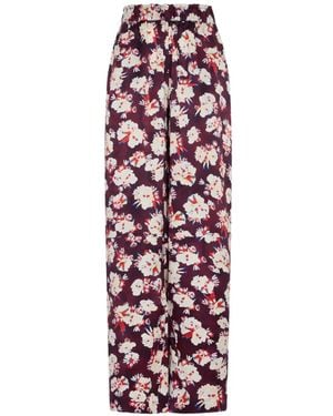 Rabanne Floral-Patterned Silk Pants - White