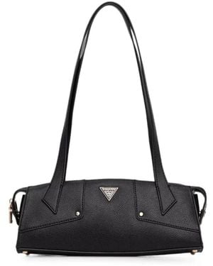 Guess Darcy Logo-Plaque Pebbled Tote Bag - Black