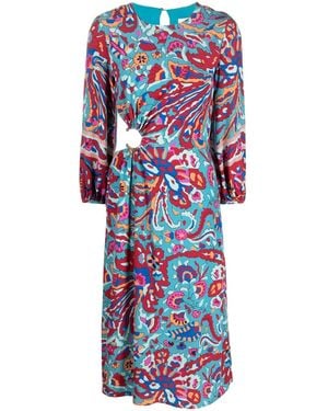 Ba&sh Monica Floral-Print Midi Dress - Red