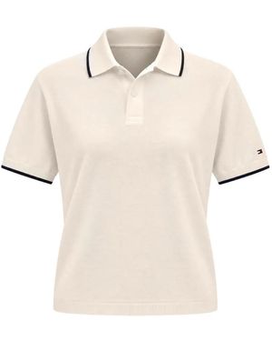Tommy Hilfiger Polo En Maille À Bords Contrastants - Natural