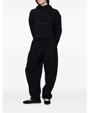 Max Mara Drawstring-Hood Cropped Hoodie - Blue
