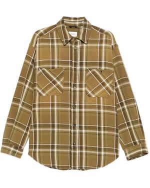 Haikure Checked Chest-Pockets Overshirt - Natural