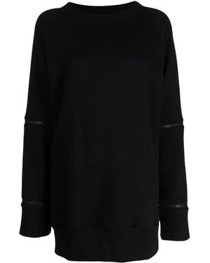 Y's Yohji Yamamoto Zip-Detail Cotton Sweatshirt - Black