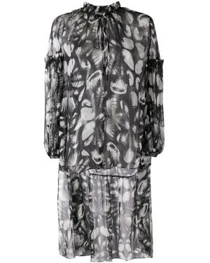 McQueen Seashell Print High-low Blouse - Black