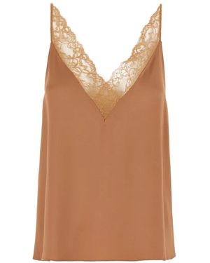 forte_forte Lace-Trim Top - Brown