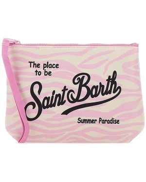 MC2 Saint Barth Aline Zebra-Print Clutch Bag - Pink