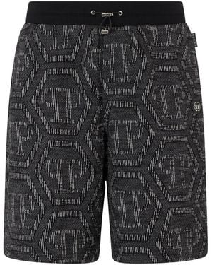 Philipp Plein Monogram Shorts - Grey