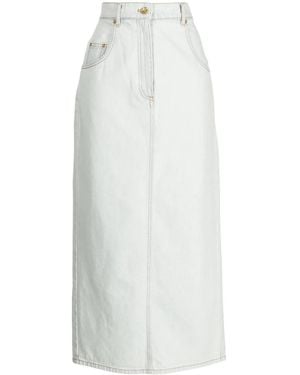 Nina Ricci Denim Midi Skirt - White