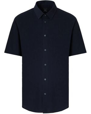 ARMANI EXCHANGE Kurzärmeliges Hemd - Blau