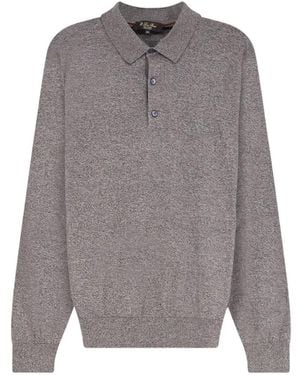Loro Piana Classic-Collar Mélange Polo Shirt - Grey