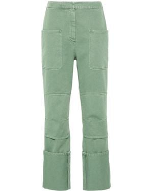 Max Mara Galizia Slim Fit Cotton Trousers in Brown | Lyst