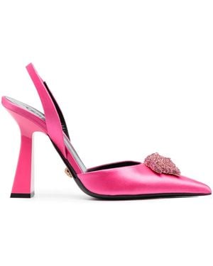 Versace La Medusa 105Mm Slingback Court Shoes - Pink