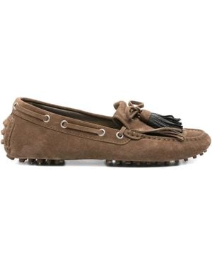 Brunello Cucinelli Tassel-Embellished Suede Loafers - Brown