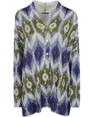 In bed with You Abstract-Print Cardigan - Blue