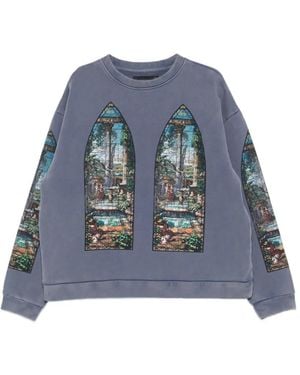 Who Decides War Stained-Glass-Print Jumper - Blue