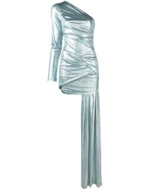 Off-White c/o Virgil Abloh Asymmetric Dress In Laminated Jersey - Blue
