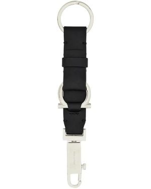 Ferragamo ガンチーニ レザーキーホルダー - ブラック