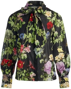Alice + Olivia Lloyd Floral-Print Shirt - Green