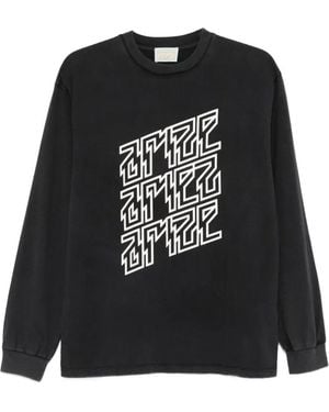 Aries Ariez Arize Faded Long-Sleeve T-Shirt - Black