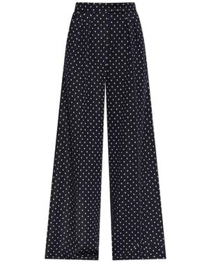 Max Mara Cerbero Polka-Dot Palazzo Trousers - Blue