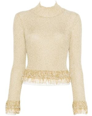 Jonathan Simkhai Tali Pearl Fringe Top - White