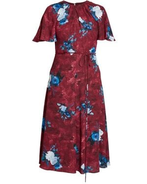 Erdem Kleid Mit Blumen-Print - Rot