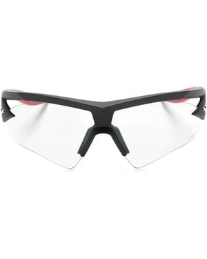 PUMA Logo-Plaque Oversize-Frame Sunglasses - Brown