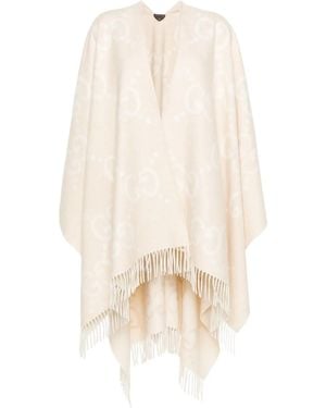 Gucci GG Wool Poncho - White