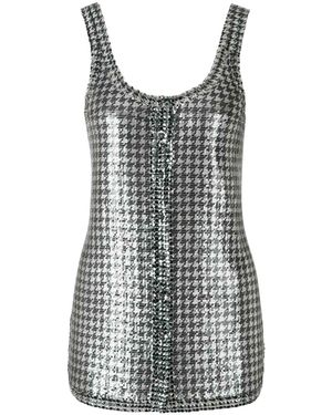Rabanne Metallic Tank Top - Gray