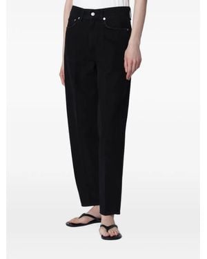 Agolde Pleated Straight-Leg Jeans - Black