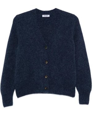 Base London V-Neck Cardigan - Blue