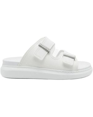 McQueen Double-Buckle Slides - White