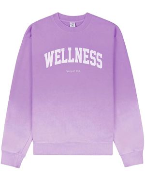 Sporty & Rich Wellness Ivy Crew-Neck Cotton Sweatshirt - Purple