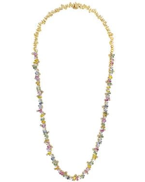 Suzanne Kalan Bold Burst Sapphire And Diamond Necklace - White
