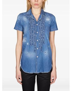 DSquared² Ruffled Shirt - Blue