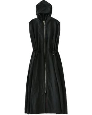 Studio Nicholson Maturin Jurk Met Capuchon En Trekkoord - Zwart