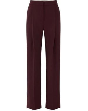 Elisabetta Franchi Pantalon Droit À Design Plissé - Rouge