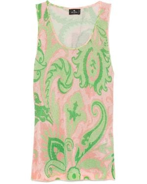 Etro Paisley-Print Sleeveless Top - Green