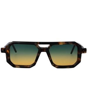 Kuboraum Maske P8 Geometric-Frame Sunglasses - Green