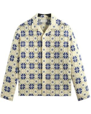 Kith Adonis Camp-Collar Lace Shirt - Blue