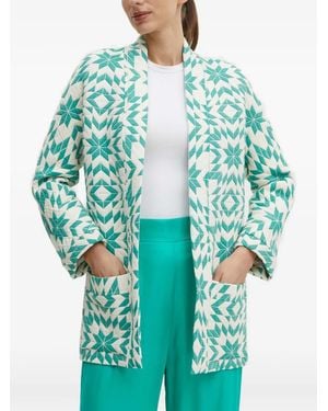 La Petite Francaise Video Geometric-Pattern Jacket - Blue